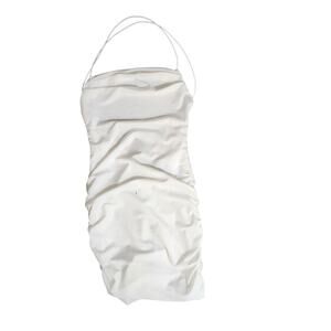 Tiger Mist Reese Mini Ruched Dress in White size M
